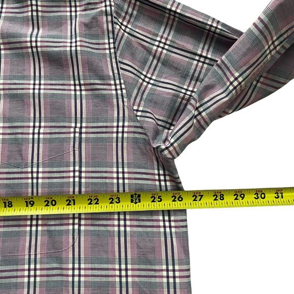 Alan Fusser Purple Plaid Chest Pocket Button Down Shirt Men Size XL NWOT | 55-6 - Picture 6 of 6